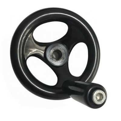 Three- Spokes handwheel for grinding, milling, lathe machine accessory handwheels with revolving handle