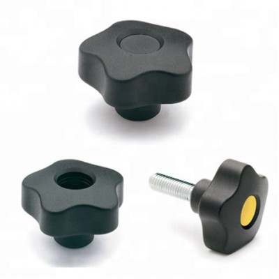 Nylon Plastic five lobes knob with yellow caps